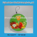 Fruit design ceramic pot holder with lifting rope